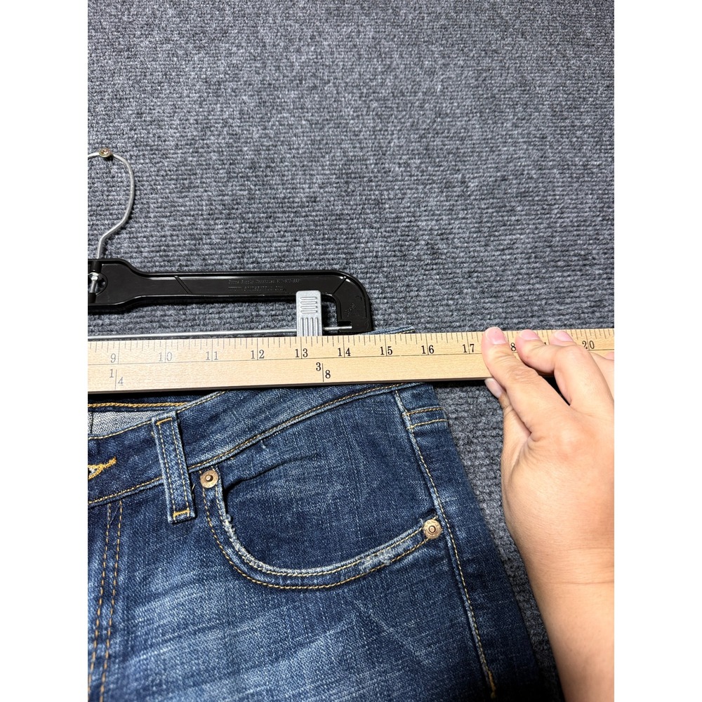 Levi's 518 Superlow Bootcut Jeans Women 7 Short Blue Low Rise Stretch - Picture 5 of 10